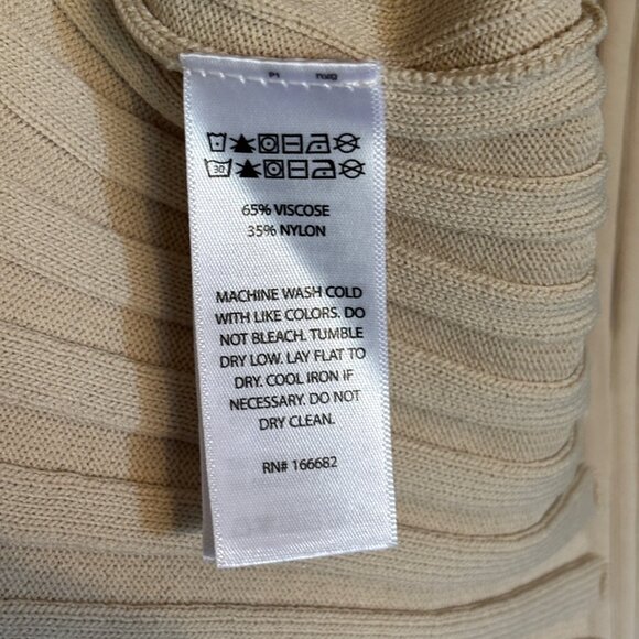 House Of Harlow 1960 Beige Ribbed Knit Maxi Skirt M - Picture 9 of 10